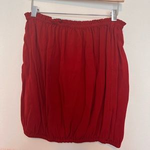 Strapless Indah Red/Burgundy Top, Size Small